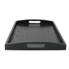 DILLMAN Serving Tray Large Black Wood Rectangle Food Tray Butler