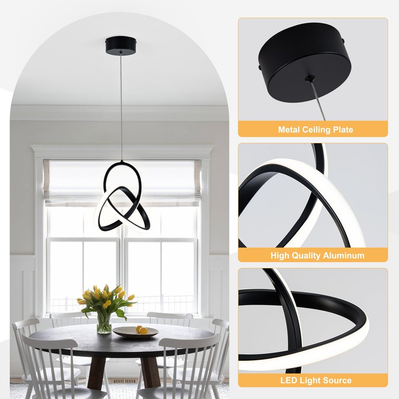 MAYNA Modern Spiral Led Pendant Light, 4000K Natural White Pendant