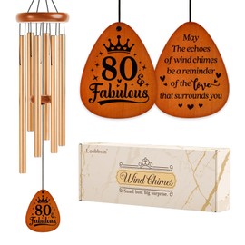 Leebbsin Birthday Gifts for Women, 80th Birthday Gifts Wind Chimes, Happy 80 Years Old Gift for Women Friendship, Best Friends, Coworker, Sister, Mom, Wife, Female, Best Gift Ideas-Lagre 36''