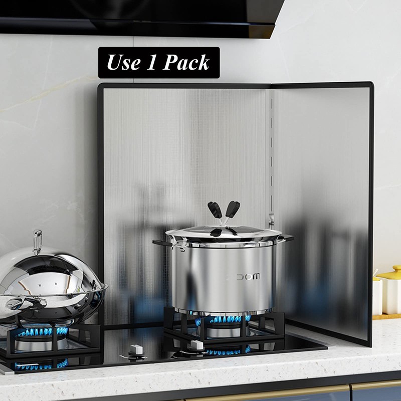 Splatter Guard for Stove 2 Pack 2-Sided Foldable Stainless Steel