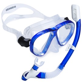 DIZOKIZO Snorkel Set Adults Snorkel Mask Panoramic View Anti-Fog Anti-Leak Adjustable Straps Easy Breathing Diving Mask for Scuba Swimming Diving