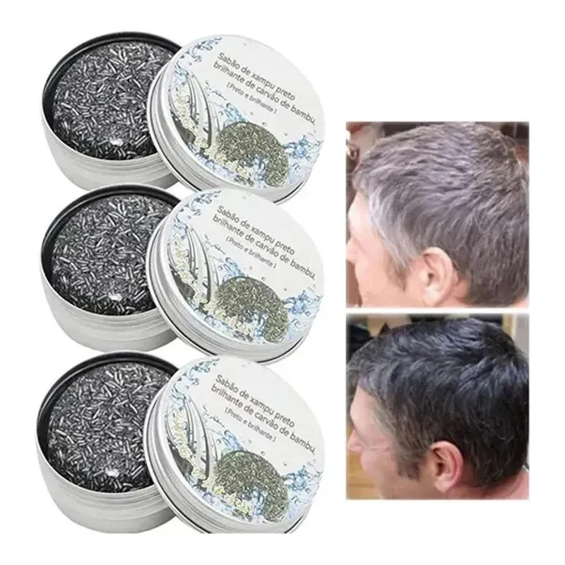 Kit 3 Champús De Carbón De Bambú Escurecedor Y Anticaspa