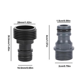 HAFRILY 4Pcs Hose Connector 3/4" Male Hose Connector and 1/2" Male Threaded Tap Connector Fittings for Garden Adapter Quick Connector