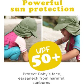 FURTALK - Gorro de sol para bebé, UPF 50+, ajustable, de secado rápido, para verano, playa, con solapa para el cuello, para viajar, nadar