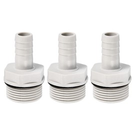 PATIKIL Cable Rod Fitting Straight 13 mm Barb G3/4 Male Thread Pack of 3 POM Plastic Hose Connector Grey
