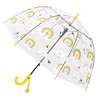 MRTLLOA Kids Rainbow Clear Bubble Umbrella, Toddler Grip Curved Handle