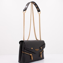 GUESS Women's Trissa Convertible Flap Flap Crossbody Bag, black