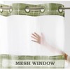 Sage Green Farmhouse Shower Curtain with Snap-in Liner, No Hooks