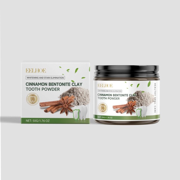 Cinnamon Bentonite Clay Whitening and Stain Elimination Tooth Powder 50g