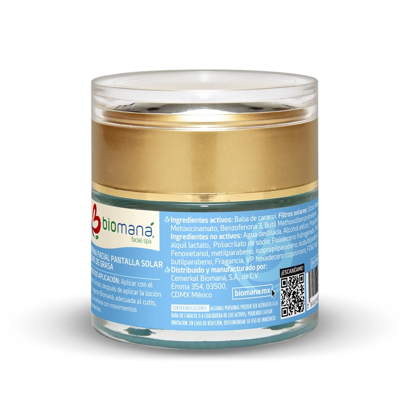 Biomaná Bloqueador Solar para cutis graso 50g FPS 90+ con