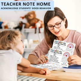 BIZIBAFF Teacher Mail Cards - 42PCS Rainbow Teacher Notes to Parents Classroom Good Behavior Incentive Motivational Cards to Send Home for Kindergarten Preschool Elementary Classroom Must Haves