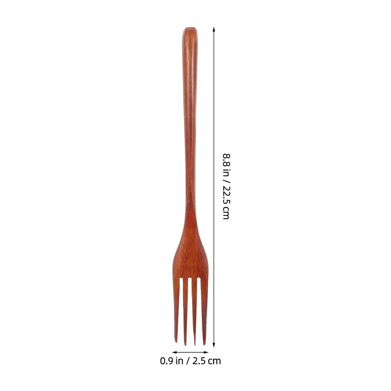 Wooden Fork Long Handle Kitchen Utensil Ergonomic Mixing Tool for