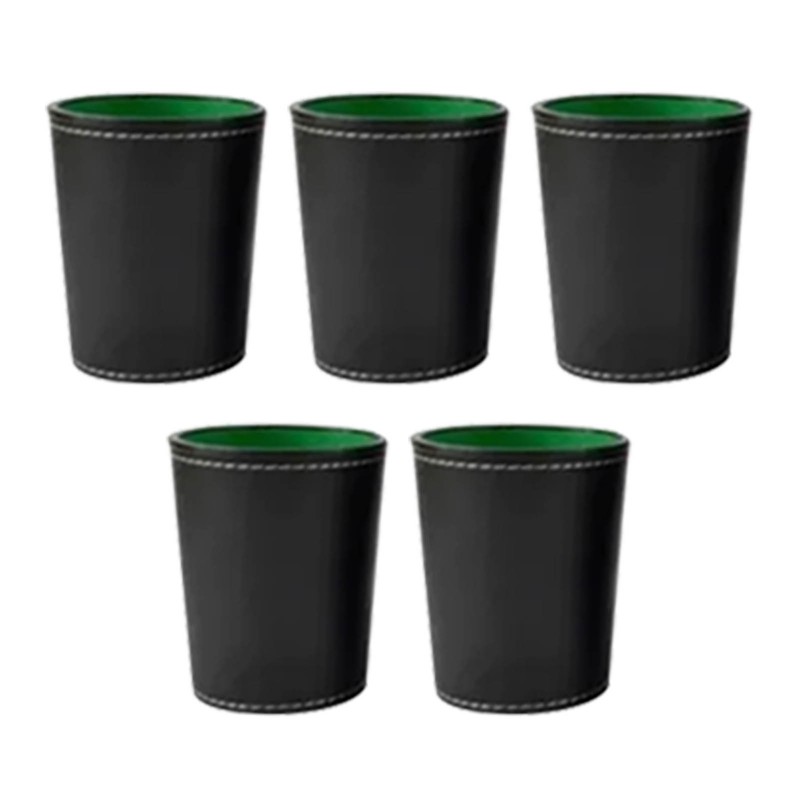 5Pcs PU Leather Dice Cup Set with 20 Dot Dices