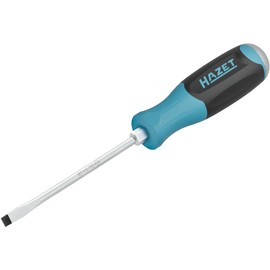 HAZET Screwdriver with impact cap, 811S-70, SW 1.2 x 7 mm, slotted profile, 225 mm length, steel impact cap for loosening fixed screws