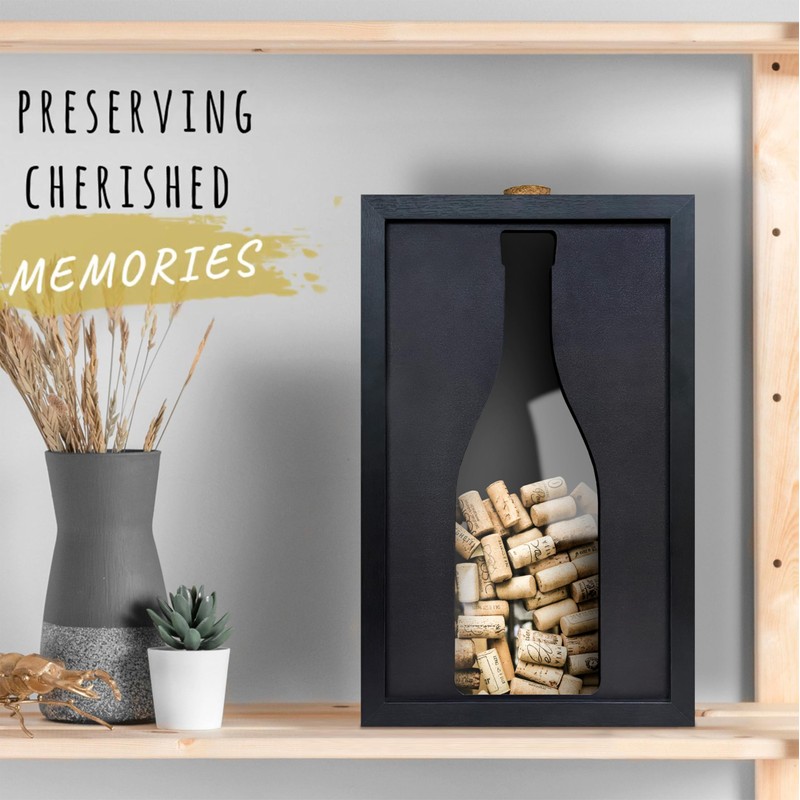 flinelife Wooden Wine Cork Holder, 13x8, Wine Cork Collector Shadow