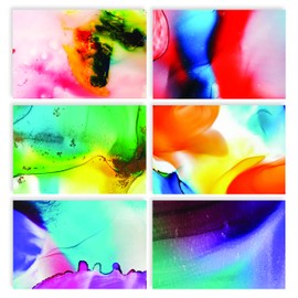 Better Office Products 100-Pack All Occasion Greeting Cards, Modern Art Designs, Assorted Blank Note Cards, 4 x 6 inch, 6 Exclusive Alcohol Ink Abstract Designs, Blank Inside, with Envelopes