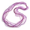 Avalaya Long Multistrand Glass Bead Necklace In Shades of Lavender/Purple