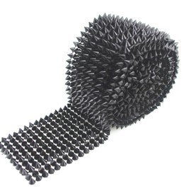 Decorative Spike Stud Trim Mesh, 1 Yard Plastic Flatback Roll, Multi-Color, for DIY Crafts and Costumes (Black)
