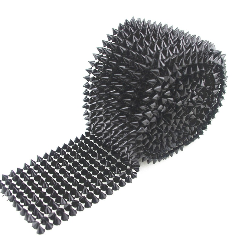 Decorative Spike Stud Trim Mesh, 1 Yard Plastic Flatback Roll,