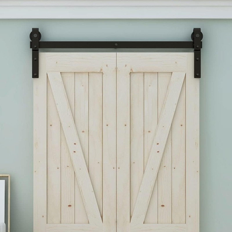 LTIYITL 34" Bi-Folding Sliding Barn Door Hardware Kit,Heavy Duty,Wall Mount