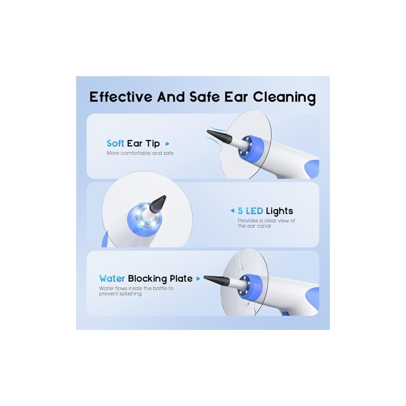 Ear Wax Removal - Ear Cleaner with 4 Pressure Modes,