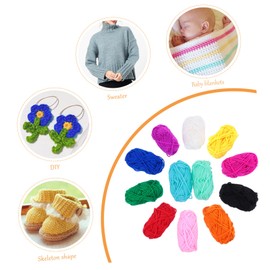 Operitacx Acrylic Yarn 10g 12 Colors Knitting Crochet DIY Yarn for Clothing and Craft Projects