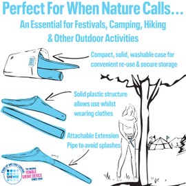 SHEWEE Extreme Female Urinal. Made in the UK. Reusable and Recyclable Urination Device. Festival, Camping, Car and Hiking Essentials For Women. Includes Travel Case and Extension Pipe – Aqua