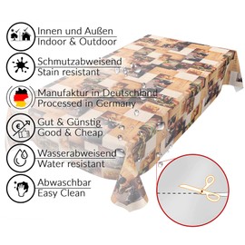 Anro Oilcloth Wax Tablecloth, Washable