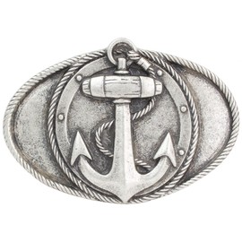 BELTINGER Anchor Belt Buckle with Rope 4.0 cm | Buckle Interchangeable Buckle Belt Buckle 40 mm Solid | Interchangeable Belt up to 4 cm, Antique silver