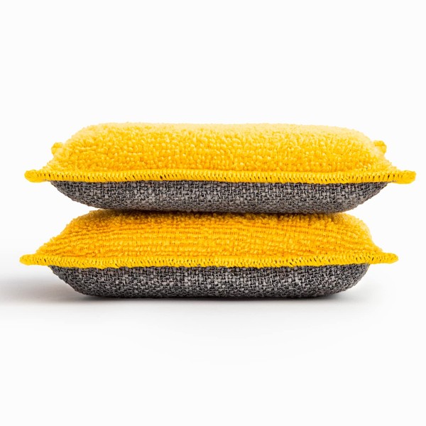 Inga - 2 X Washable Reusable Sponges - Dual-Sided Dish Sponge - Scratch-Free Scrubber and Sponge - Made in Europe - Upgrade to the Washable Sponge that Lasts Up to 1 Year