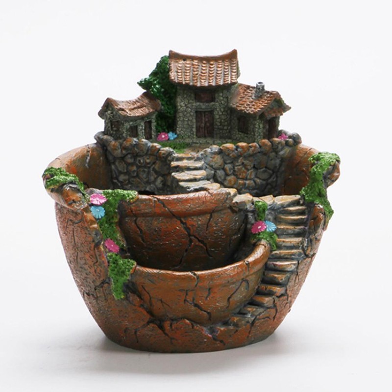 Plants Pot Succulent Plants Pot with Sweet House Flower Basket