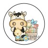 PartyMommy 30 CUTE EASTER ENVELOPE SEALS LABELS STICKERS 1.5" ROUND COW BABY CHICK BASKET
