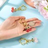 FASHEWELRY 3Pcs Cute Keychain for Women Rhinestone 3D Resin Cherry