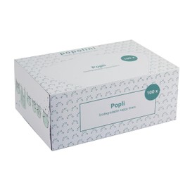 Popolini Popli Nappy Liners for Cloth Nappies, White, Popli Box of 100 Sheets
