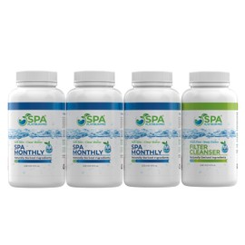 Spa Platinum Pro Hot Tub Water Clarifier and Hot Tub Filter Cleaner Kit, Spa Water Clarifier for Crystal Clear Water and Spa Filter Cleaner for Hot Tub. Pack of 3 Water Clarifier and 1 Filter Cleaner.