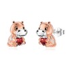 ABIGY Hippo Stud Earrings 925 Sterling Silver Hippo Stud Earrings
