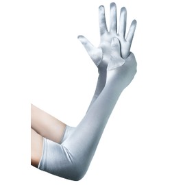 Babeyond women's classic satin gloves, Audrey Hepburn 1920's style gloves; elbow to wrist length 52/55 cm - -