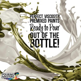 Pouring Masters Olive Green Metallic Pearl Acrylic Ready to Pour Pouring Paint – Premium 64-Ounce Pre-Mixed Water-Based - for Canvas, Wood, Paper, Crafts, Tile, Rocks and More