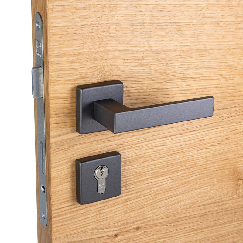 JUVA Handle Set Aluminium Door Fitting Anthracite Door Handle Room