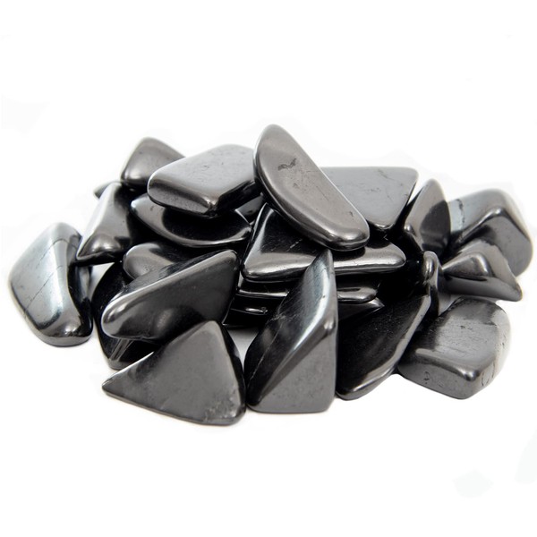 RUMINERAL Tumbled Shungite Stones - Authentic Polished Stone for Massage Reiki Crystal Chakra Healing - 1.76 LBS