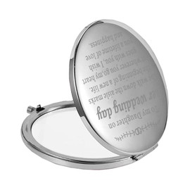 BEKECH to My Daughter Pocket Mirror Daughter Day Gift Daughter Gift Bride Gift from Father Mother for Daughter Gift (Silver)