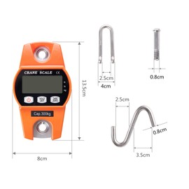 Hyindoor Mini Digital Crane Scale 300kg/600lbs with LCD (Die-casting Aluminium Case)