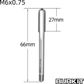 Burkit M6 X 0.75 Tap and Die Set Right Hand, M6 x 0.75 Machine Thread Tap and Round Die