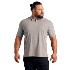 True Classic Polo Shirts for Men – Mens Polo Shirts Short Sleeve Cotton, Personalized Custom Cut, Pack of 1, Heather Gray, L