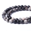 90PCS 4MM Black net Work Natural Gemstone Round Stone Beads