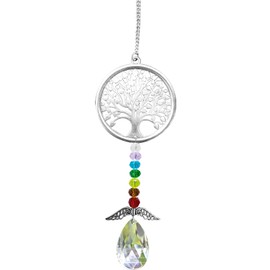 Tree of Life Crystal Garden Hanging Drops Prism Pendant for Window Rainbow Maker Home Decor Sun Catcher Car Hanging Accessories Ornament for Friends and Family