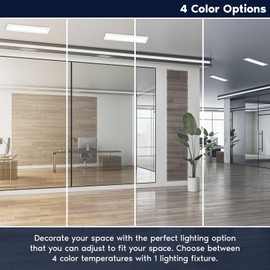 LUXRITE 6x2 FT LED Recessed Backlit Panel, 4CCT Color Selectable 3000K 3500K 4000K 5000K, Wattage Selectable 13W/16W/20W, Up to 2200LM, LED Drop Ceiling Lights, 0-10V Dimmable, DLC & UL (2 Pack)