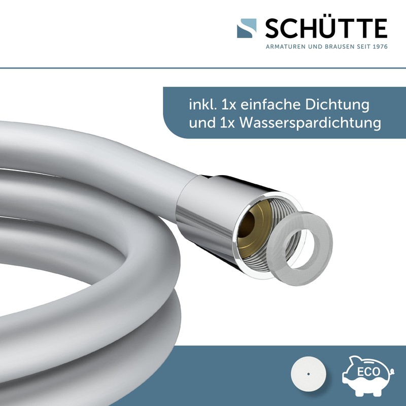 SCHÜTTE Shower Hose 1.5 m Silver Shower Hose with Twist