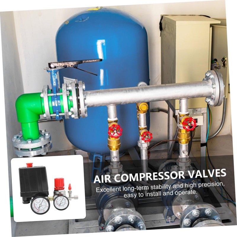 SHINEOFI 1 Set Air Compressor Switch with Pressure Control Valves
