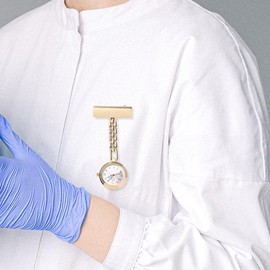 Luminous Nurse Pocket Watch with Safety Pin Design Zinc Alloy Doctor Hanging Watch Rose Gold Easy to Read Present
